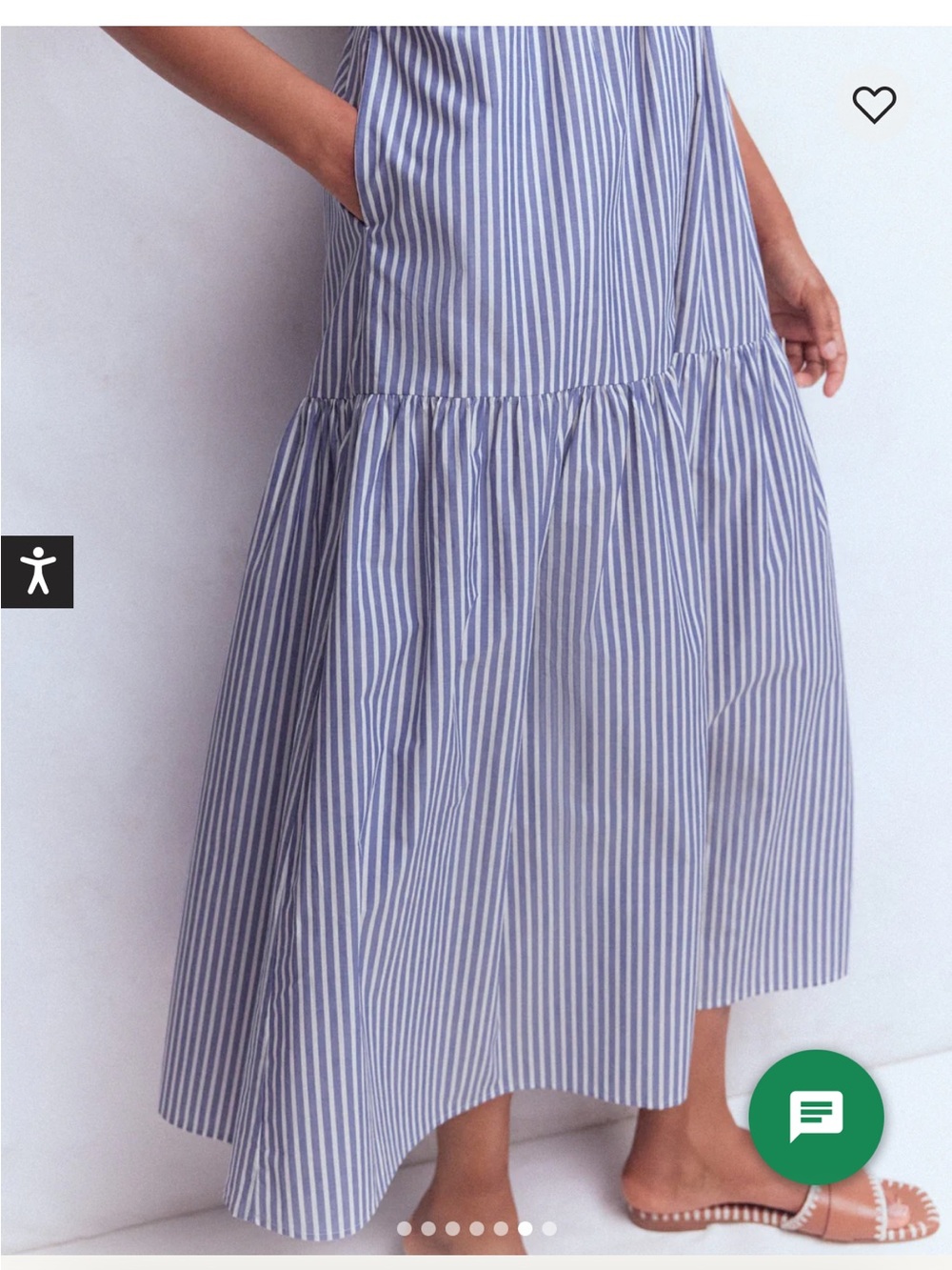 Boden Sleeveless Poplin Dress 8 Reg NWT Surf the Web Stripe Blue White Midi Maxi - Picture 7 of 13